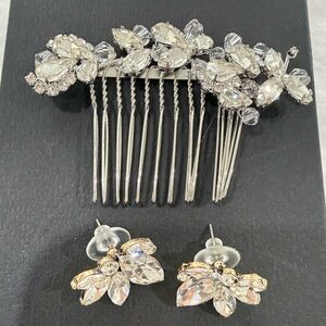 Crystal Hair Comb and Earring Set